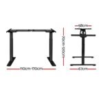 Artiss Standing Desk Frame Only Dual Motor Motorised Black - Image 2