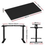 Artiss Standing Desk Motorised Dual Motor Black 140CM - Image 2