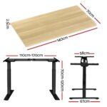 Artiss Standing Desk Motorised Dual Motor White Oak 140CM - Image 2