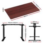 Artiss Standing Desk Motorised Dual Motor Walnut 140CM - Image 2