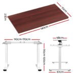 Artiss Standing Desk Motorised Dual Motor 140CM Walnut - Image 2