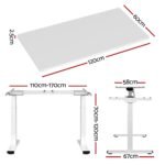 Artiss Standing Desk Motorised Dual Motor 120CM White - Image 2