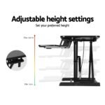 Artiss Standing Desk Riser Height Adjustable Black 80CM - Image 7