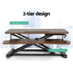 Artiss Standing Desk Riser Height Adjustable Rustic Brown 80CM - Image 5