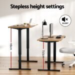 Artiss Electric Standing Desk 140cm Adjustable Height Motorised Home Office Desk Oak Black - Image 6