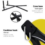 Gardeon Hammock Chair with Steel Stand Armrest Outdoor Hanging Cream - Image 6