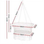 Gardeon Hammock Chair Cotton Swing Chair Outdoor Indoor Cream - Image 2