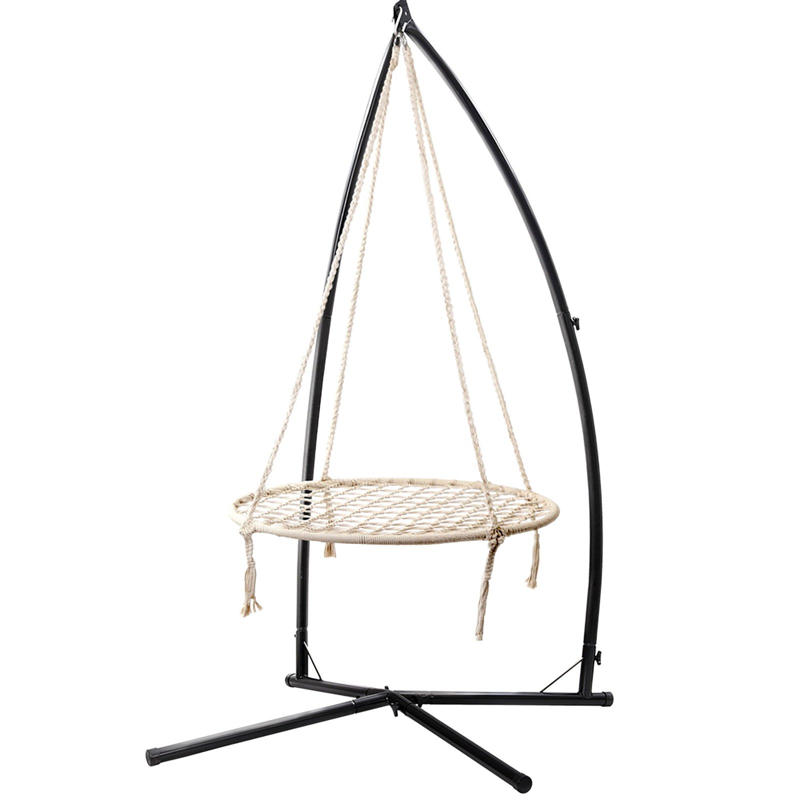 HM-CHAIR-NEST-CREAM-X-202601092050-00 Gardeon Hammock Chair Nest Web Outdoor Swing with Steel Stand 100cm - Image 1