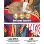 Gardeon Hammock Chair Outdoor Camping Hanging Hammocks Cushion Pillow Rainbow - Image 5