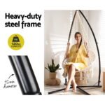 Gardeon Hammock Chair with Steel Stand Macrame Outdoor Swinging Cream - Image 4