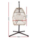 Gardeon Outdoor Egg Swing Chair Hanging Chair Wicker Rope Pod Stand Cushion Latte - Image 2