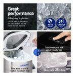 Devanti 2.4L Stainless Steel Portable Ice Cube Maker - Image 6