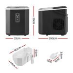 Devanti 12kg Ice Maker Machine 1.3L w/Scoop Holder Black - Image 2