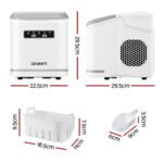 Devanti Ice Maker Machine Portable 12kg Countertop w/Self Cleaning 1.3L White - Image 2