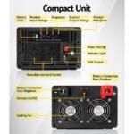 Giantz Power Inverter 12V to 240V 2500W/5000W Pure Sine Wave Camping Car Boat - Image 6