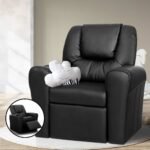 Keezi Kids Recliner Chair PU Leather Sofa Lounge Couch Children Armchair Black - Image 8