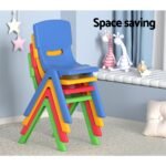 Keezi 9PCS Kids Table and Chairs Set Children Study Desk Furniture Plastic 8 Chairs - Image 5