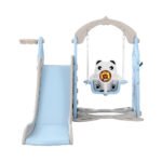 Keezi Kids Slide Swing Set Basketball Hoop Rings Outdoor Playground 170cm Blue - Image 3