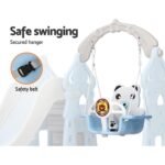 Keezi Kids Slide Swing Set Basketball Hoop Rings Outdoor Playground 170cm Blue - Image 6