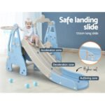 Keezi Kids Slide Swing Set Basketball Hoop Outdoor Playground Toys 170cm Blue - Image 7