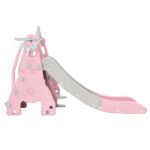 Keezi Kids Slide Swing Set Basketball Hoop Outdoor Playground Toys 170cm Pink - Image 4