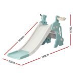 Keezi Kids Slide Set Basketball Hoop Ring Outdoor Playground Toy Deer 140cm Blue - Image 2