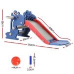 Keezi Kids Slide Set Basketball Hoop Outdoor Playground Toy Dragon 90cm Blue - Image 2