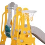 Keezi Kids Slide Swing Set Basketball Outdoor Toys Adjustable Height 140cm Green - Image 4