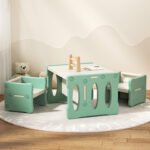 Keezi 3PCS Kids Table and Chairs Set HDPE
