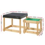 Keezi Kids Sandpit Wooden Sandbox Sand Pit Water Table Outdoor Toys 101cm - Image 2