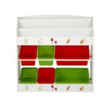 Keezi 3 Tiers Kids Bookshelf Storage Children Bookcase Toy Box Organiser Rack 6 Bins - Image 5