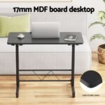 Artiss Laptop Desk Table Height Adjustable Wooden Bed Side Tables 80CM Black - Image 5