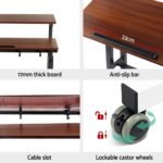 Artiss Laptop Desk Table Adjustable Dark Wood 80CM - Image 6