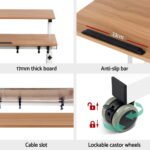 Artiss Laptop Desk Table Adjustable Light Wood 80CM - Image 6