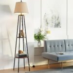 Artiss Floor Lamp 2 Tier Shelf Storage LED Light Stand Home Living Room Upright - Image 7