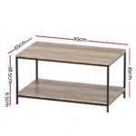 Artiss Coffee Table Rectangular 93CM Walnut Olin - Image 2