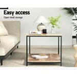 Artiss Coffee Table Rectangular 93CM Walnut Olin - Image 6