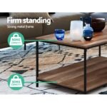 Artiss Coffee Table Rectangular 93CM Walnut Olin - Image 7
