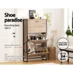 Artiss Shoe Rack Cabinet Adjustable Shelves 24 Pairs Tim - Image 8