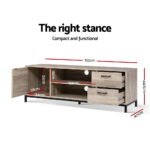 Artiss TV Cabinet Entertainment Unit 132cm Pine Tania - Image 4