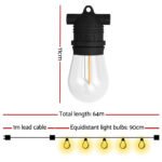 64m Festoon Lights Christmas Fairy String Lights Outdoor Party Garden Decor - Image 2