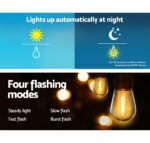 17m Solar Festoon Lights Outdoor LED String Light Christmas Party Garden Decor - Image 6