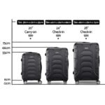 Wanderlite 3Set 20-24-28 Inch Luggage with TSA Lock Spinner Carry On Hard Shell Travel Suitcase Luggage Case Black - Image 2