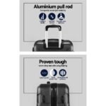 Wanderlite 3Set 20-24-28 Inch Luggage with TSA Lock Spinner Carry On Hard Shell Travel Suitcase Luggage Case Black - Image 4