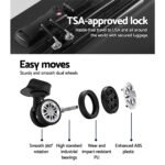 Wanderlite 3Set 20-24-28 Inch Luggage with TSA Lock Spinner Carry On Hard Shell Travel Suitcase Luggage Case Black - Image 5