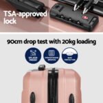 Wanderlite 2Set 20 Inch Luggage Case with 12 Inch Handheld Luggage Box Hard Shell Travel Suitcase TSA Lock  Rose Gold - Image 5