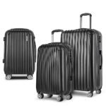 Wanderlite 3 Set Luggage 20-24-28 Inch with Zipper Lock Carry On Hard Shell Travel Suitcase Luggage Case Black - Image 8