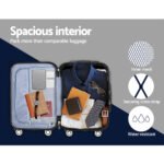 Wanderlite 3 Set Luggage 20-24-28 Inch with Zipper Lock Carry On Hard Shell Travel Suitcase Luggage Case Blue - Image 6