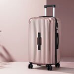 Wanderlite 28" Trunk Luggage Suitcase Travel 5 Wheels Type-C Port TSA Rose Gold - Image 7