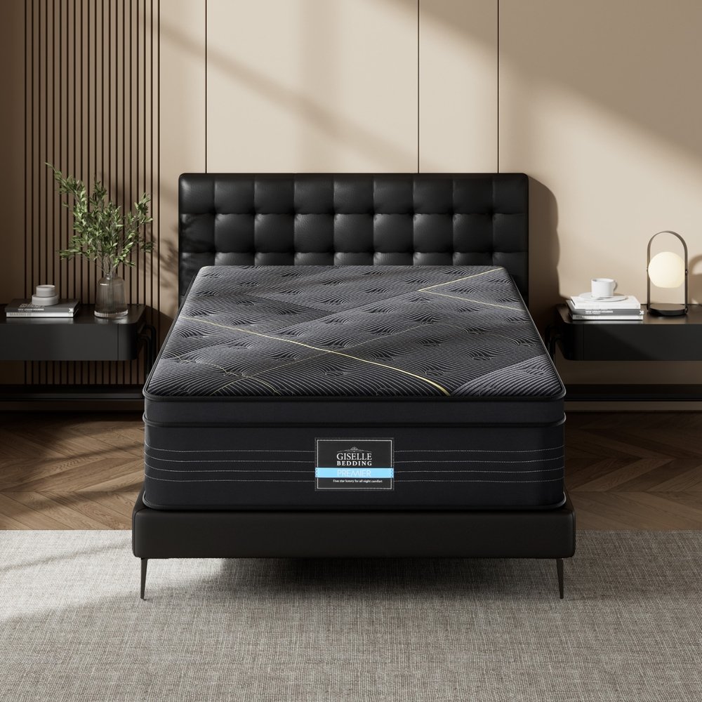 MATTRESS-E-MIDNIGHT-35-KS-202512041504-00 35cm Giselle Mattress King Single Bed Bamboo Pocket Firm Foam - Image 1